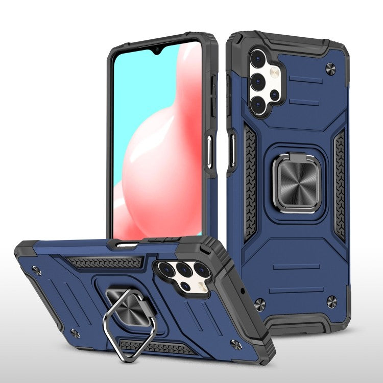 Samsung Galaxy A52 Magnetische Rüstung Stossfest mit Metallringhalter (blau)