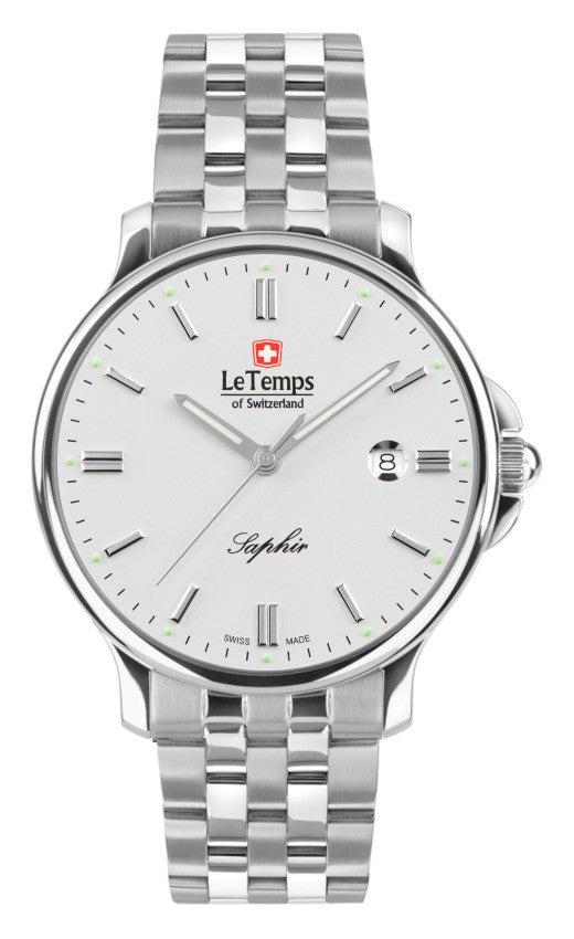 Le Temps of Switzerland Herrenuhren "ZAFIRA GENT 41" Ø 41 mm Edelstahlband LT1067.03BS01