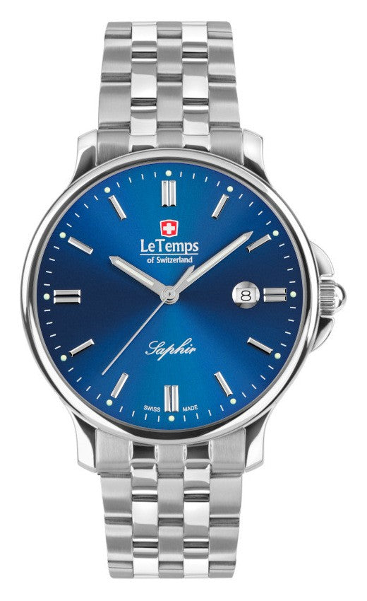 Le Temps of Switzerland Herrenuhren "ZAFIRA GENT 41" Ø 41 mm Edelstahlband LT1067.13BS01