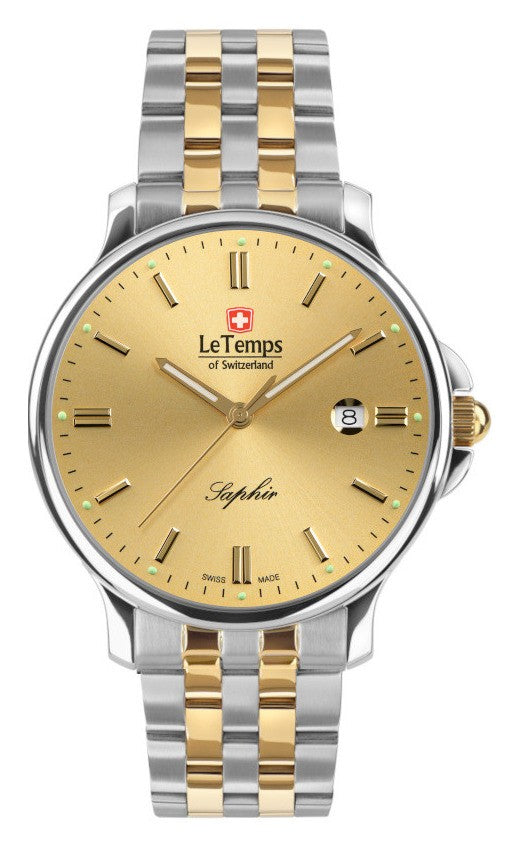 Le Temps of Switzerland Herrenuhren "ZAFIRA GENT 41" Ø 41 mm Edelstahlband LT1067.46BT01
