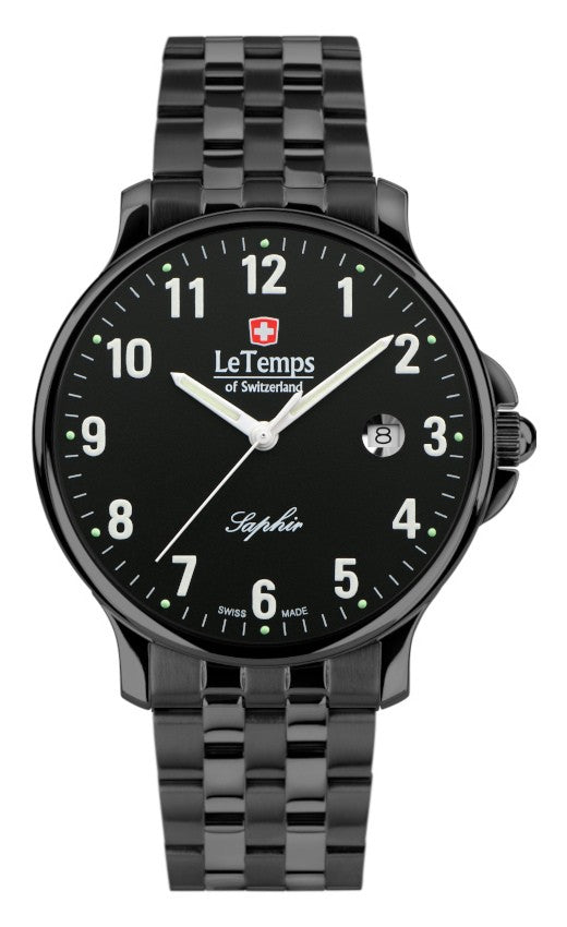 Le Temps of Switzerland Herrenuhren "ZAFIRA GENT 41" Ø 41 mm Edelstahlband LT1067.27BB01