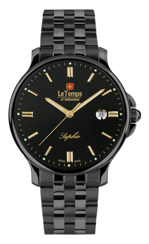 Le Temps of Switzerland Herrenuhren "ZAFIRA GENT 41" Ø 41 mm Edelstahlband LT1067.75BB01