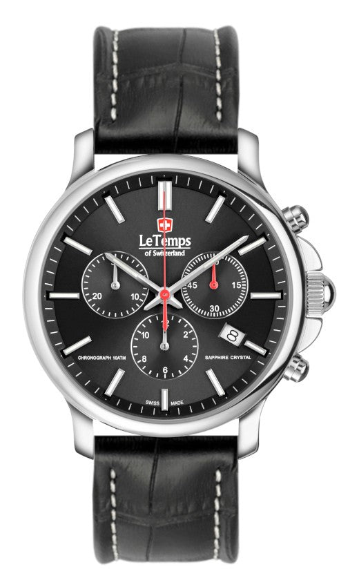 Le Temps of Switzerland Herrenuhren "ZAFIRA CHRONO" Ø 41 mm LT1057.12BL01