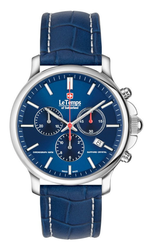Le Temps of Switzerland Herrenuhren "ZAFIRA CHRONO" Ø 41 mm LT1057.13BL13