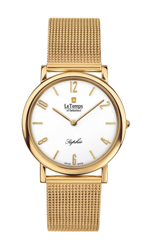 Le Temps Damenuhr "ZAFIRA SLIM" Stahlband Gold Ø 34 mm LT1085.61BD01
