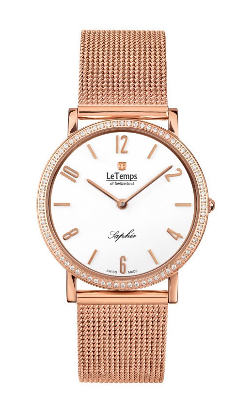Le Temps Damenuhr "ZAFIRA SLIM SWAROVSKI" Stahlband Ø 34 mm LT1086.63BD01