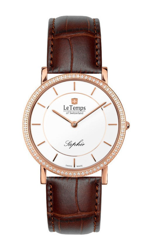 Le Temps Damenuhr "ZAFIRA SLIM SWAROVSKI" Ø 34 mm LT1086.53BL52
