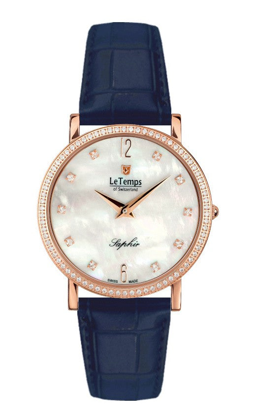 Le Temps Damenuhr "ZAFIRA SLIM SWAROVSKI" Ø 34 mm LT1086.55BL53