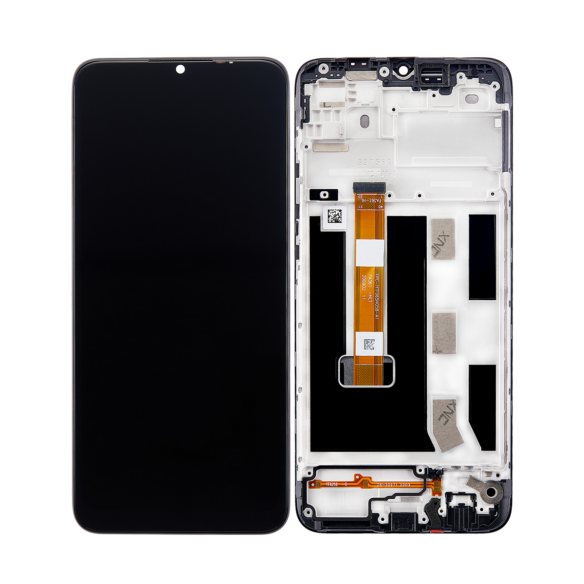 Oppo A15, A15S Display und Digitizer mit Rahmen, Dynamic Black OEM