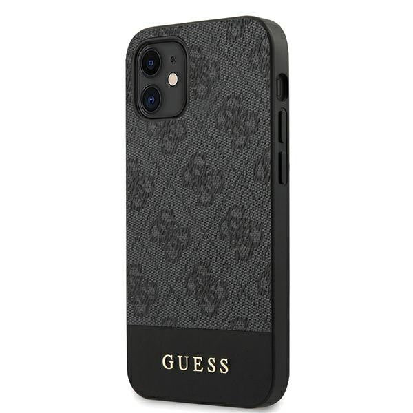 Guess iPhone 12 mini 5,4" Hardcase 4G Stripe Collection braun