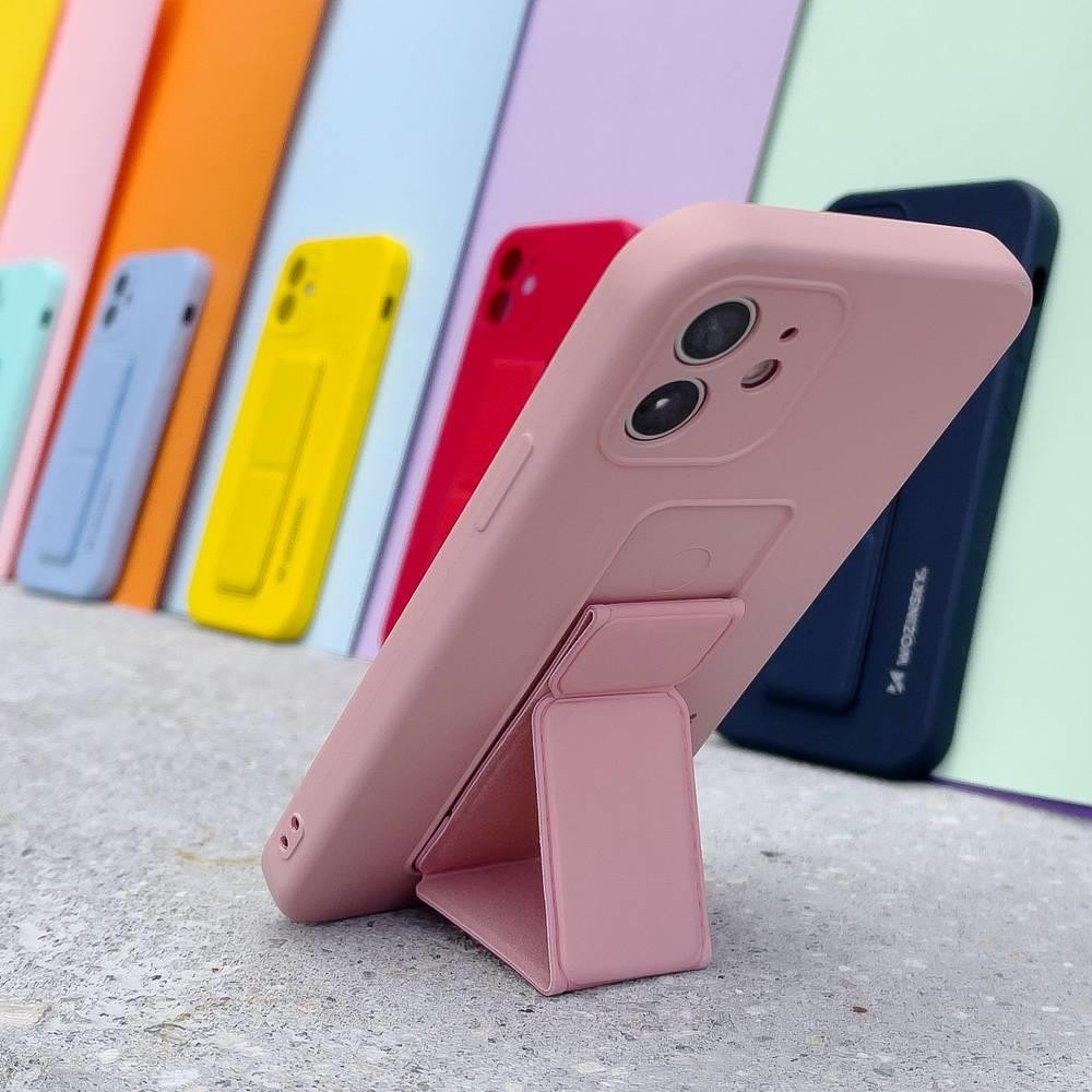 Wozinsky Kickstand Case Flexible Silikon Stand Cover iPhone 12 Pro Max Pink