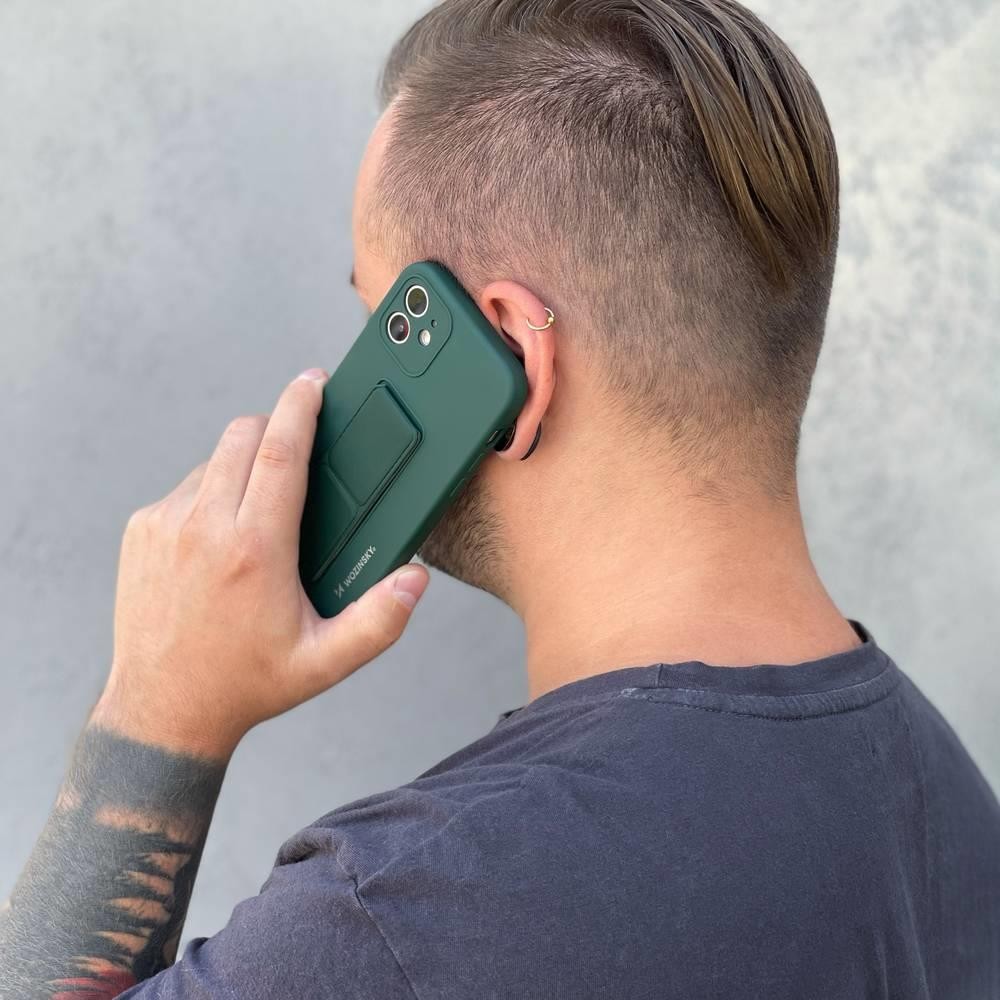 Wozinsky Ständer Hülle Flexible Silikon Stand Hülle Samsung Galaxy A42 5G Schwarz