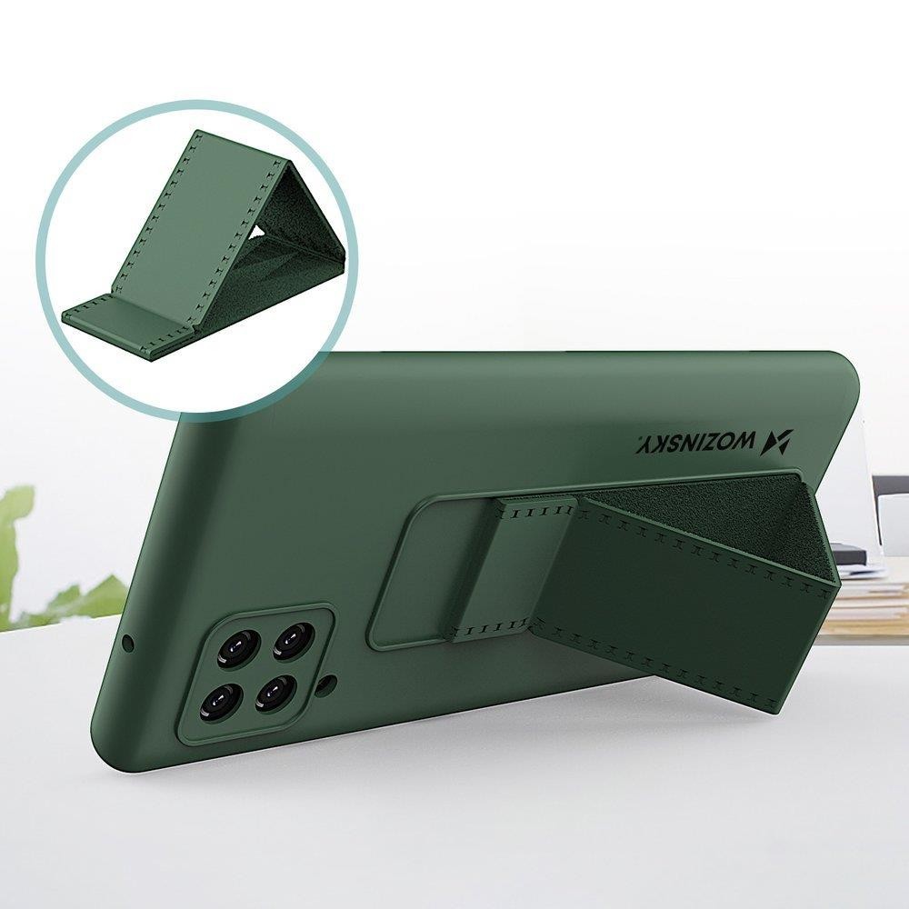 Wozinsky Ständer Hülle Flexible Silikon Stand Hülle Samsung Galaxy A42 5G Schwarz