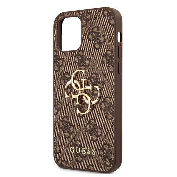 Guess iPhone 12/12 Pro 6.1" Hardcase 4G Big Metal Logo braun
