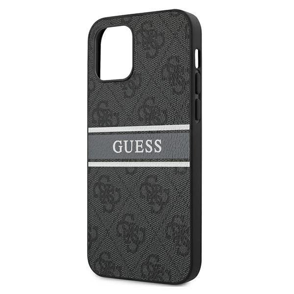 Guess Ratet mal GUHCP12M4GDBR iPhone 12/12 Pro 6.1" Hardcase 4G Stripe braun