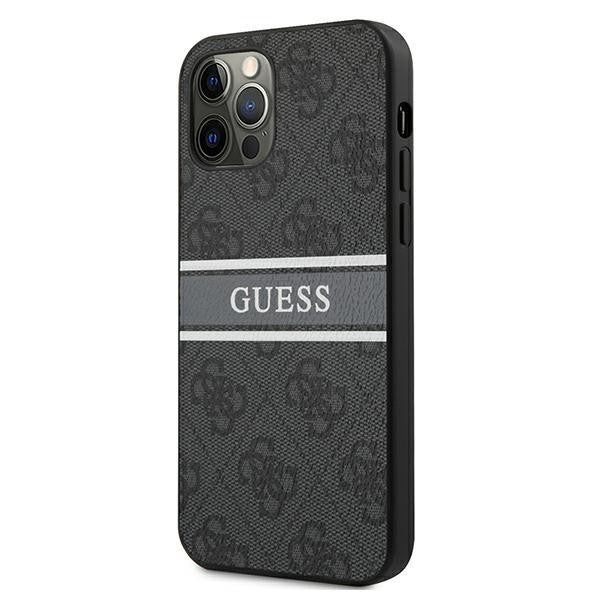 Guess Ratet mal GUHCP12M4GDBR iPhone 12/12 Pro 6.1" Hardcase 4G Stripe braun