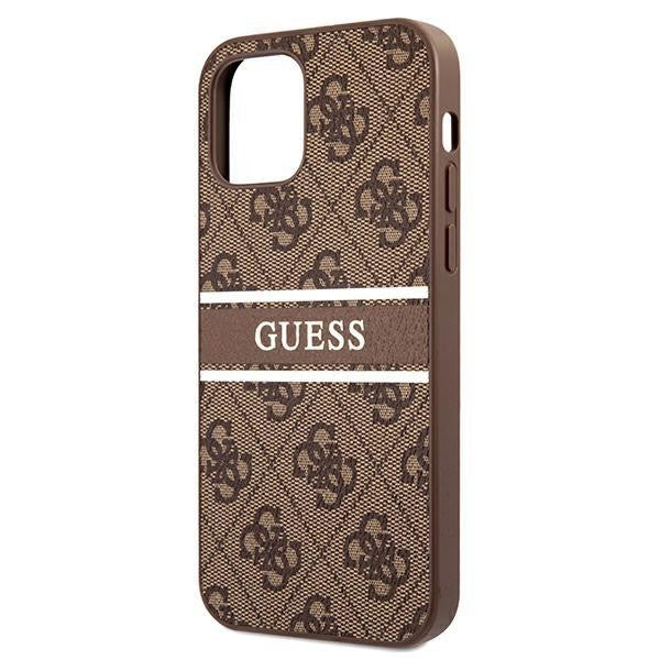 Guess iPhone 12 mini 5.4" braun / braun Hardcase 4G Stripe