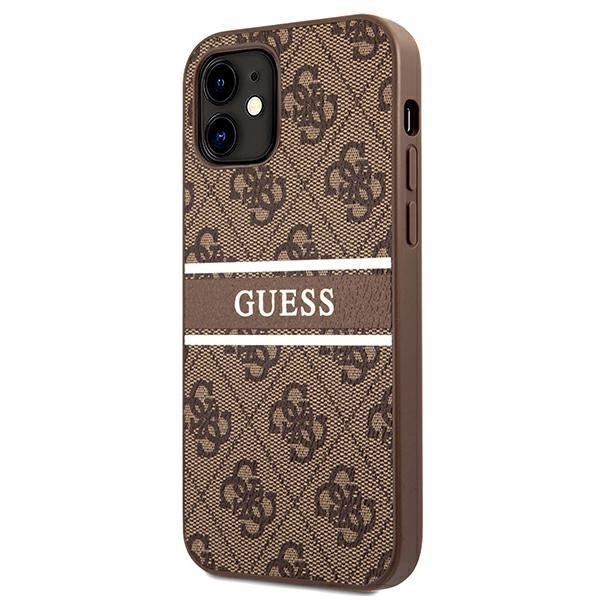 Guess iPhone 12 mini 5.4" braun / braun Hardcase 4G Stripe
