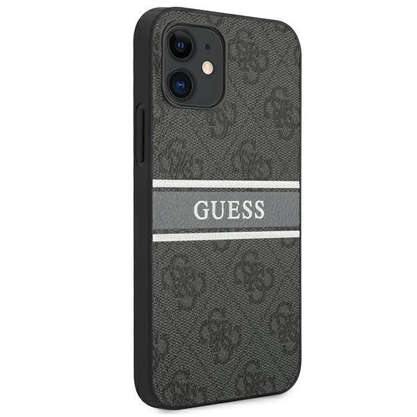 Guess iPhone 12 mini 5,4" grau / grau Hardcase 4G Stripe