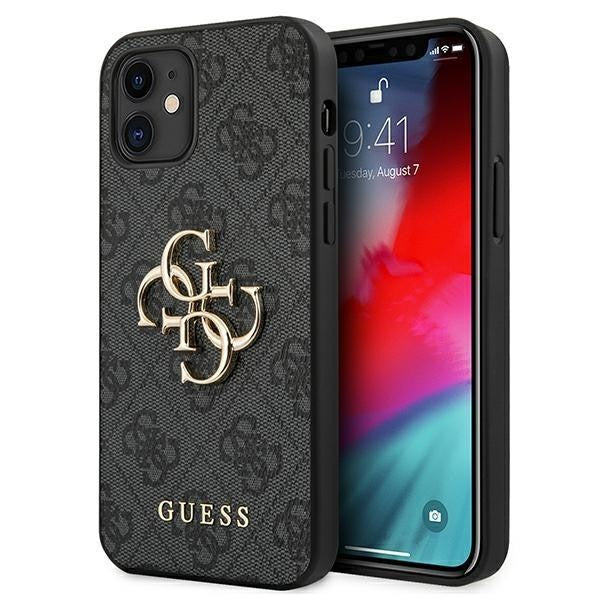 Guess iPhone 12 mini 5,4" grau / grau Hardcase 4G Big Metal Logo
