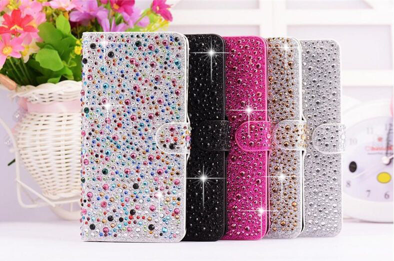 Gold Wasser Tropfen Bling Leder Etui iPhone 6 Plus