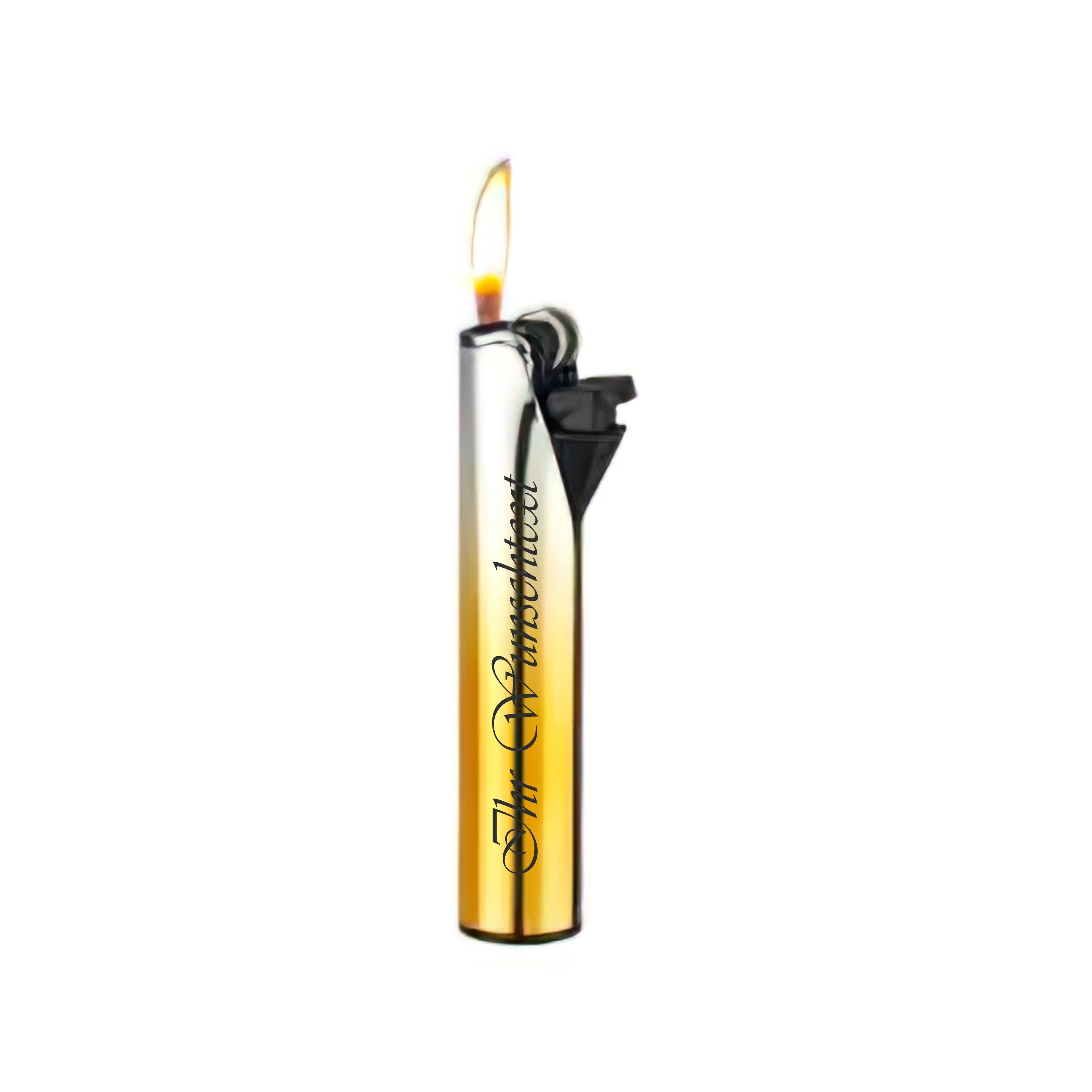 Metall Feuerzeug Reibrad SUMMER Silber und Gold (Auf Wunsch mit Gravur)