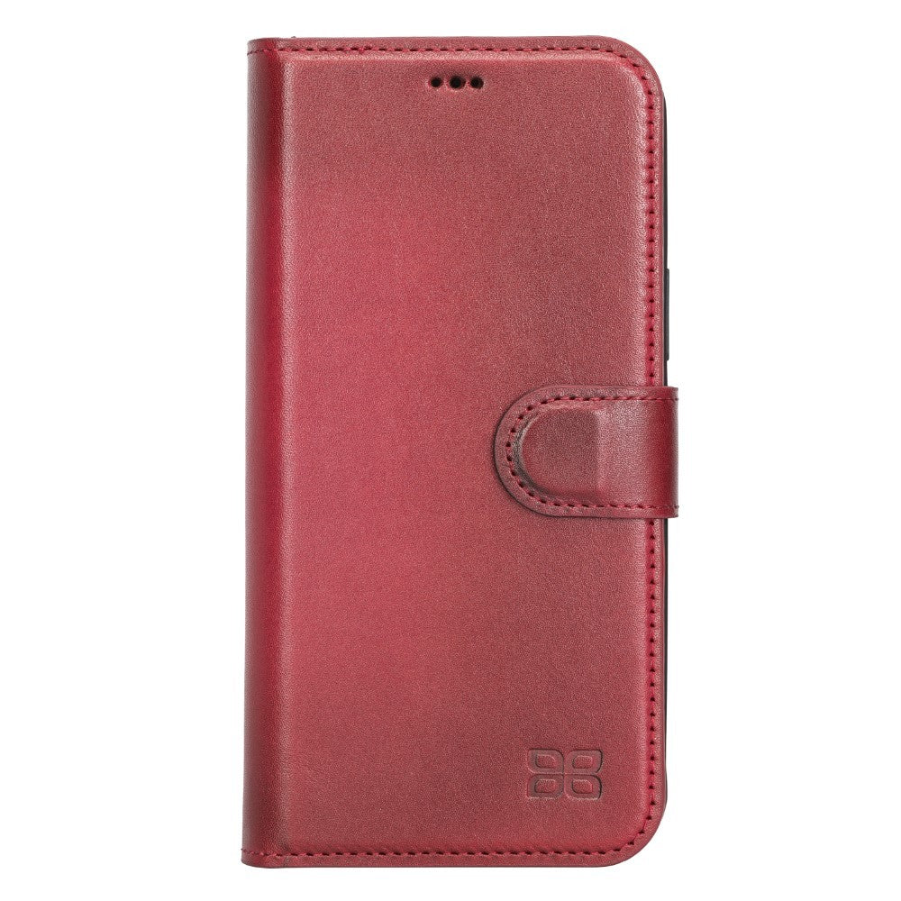 Bouletta Magnetische abnehmbare Handyhülle aus Leder mit RFID-Blocker für iPhone 13 Pro Max Rot