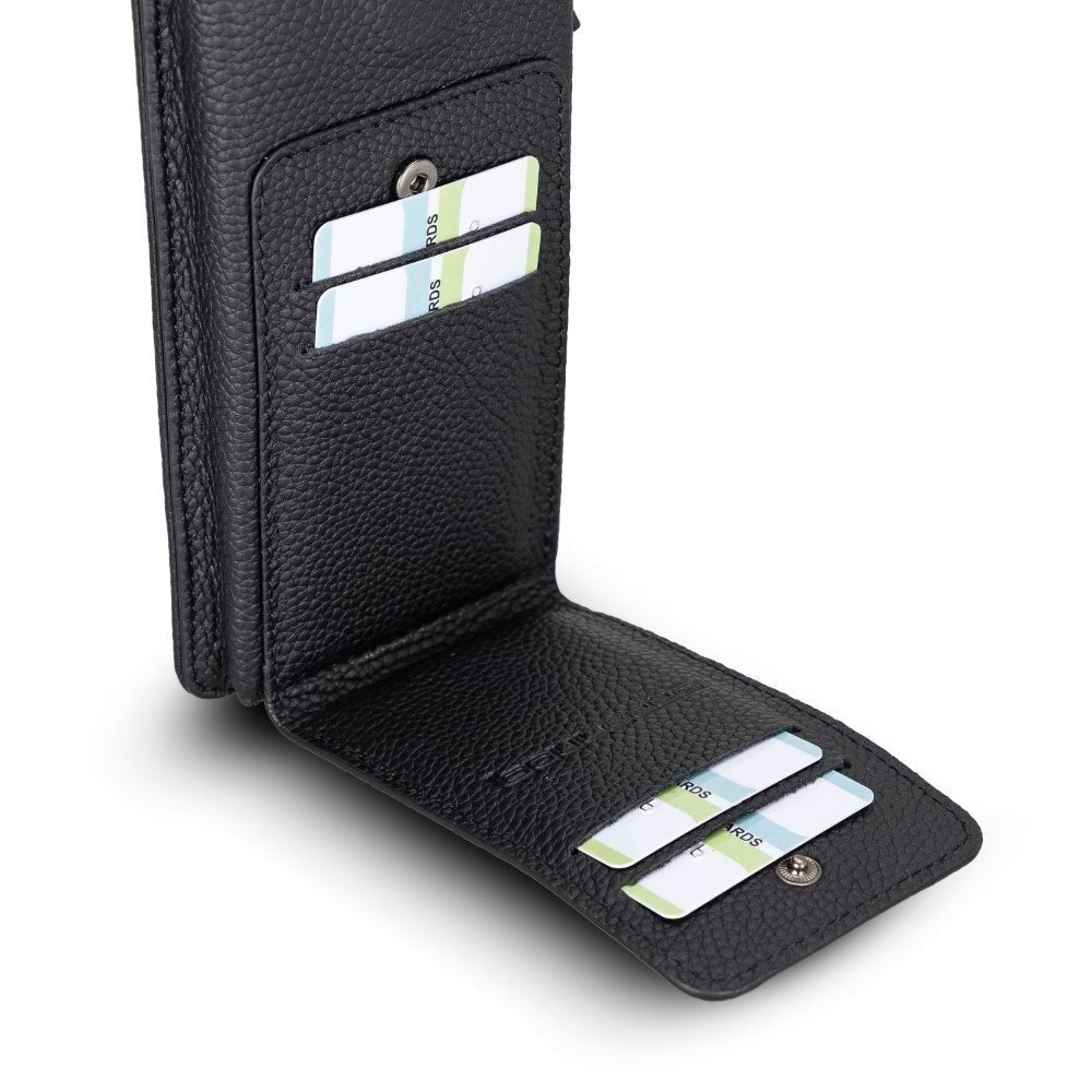 Bouletta Avjin Echtleder Handytasche mit Schulterriemen für iPhone 13 Pro Max 6.7 - Schwarz