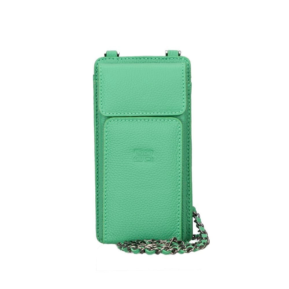 Bouletta Avjin Echtleder Handytasche mit Schulterriemen für iPhone 13 Pro Max 6.7 - Grün