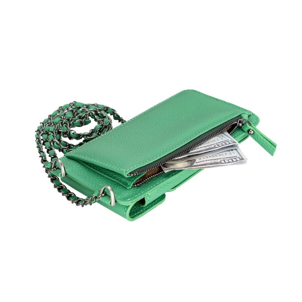 Bouletta Avjin Echtleder Handytasche mit Schulterriemen für iPhone 13 Pro Max 6.7 - Grün