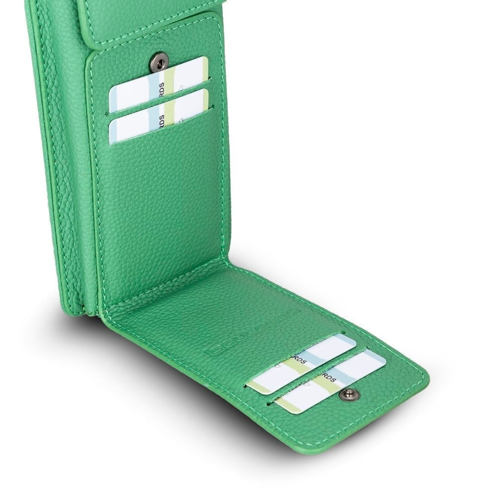 Bouletta Avjin Echtleder Handytasche mit Schulterriemen für iPhone 13 Pro Max 6.7 - Grün