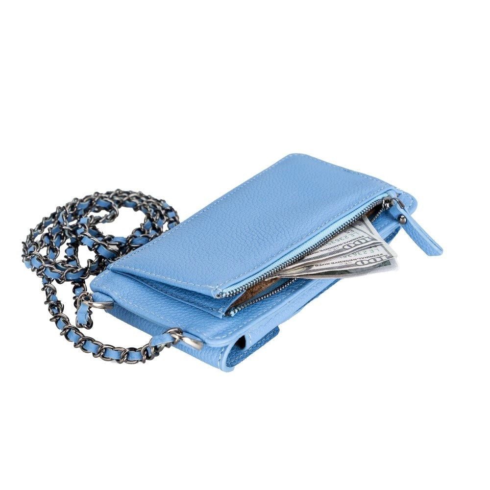 Bouletta Avjin Echtleder universal Handytasche mit Schulterriemen bis 6.7" - Hellblau