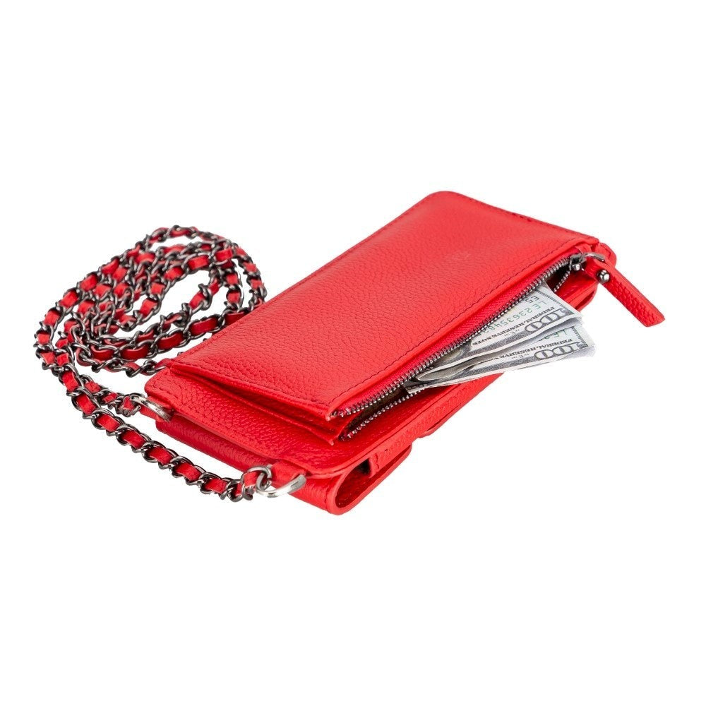 Bouletta Avjin Echtleder universal Handytasche mit Schulterriemen bis 6.7" - Rot