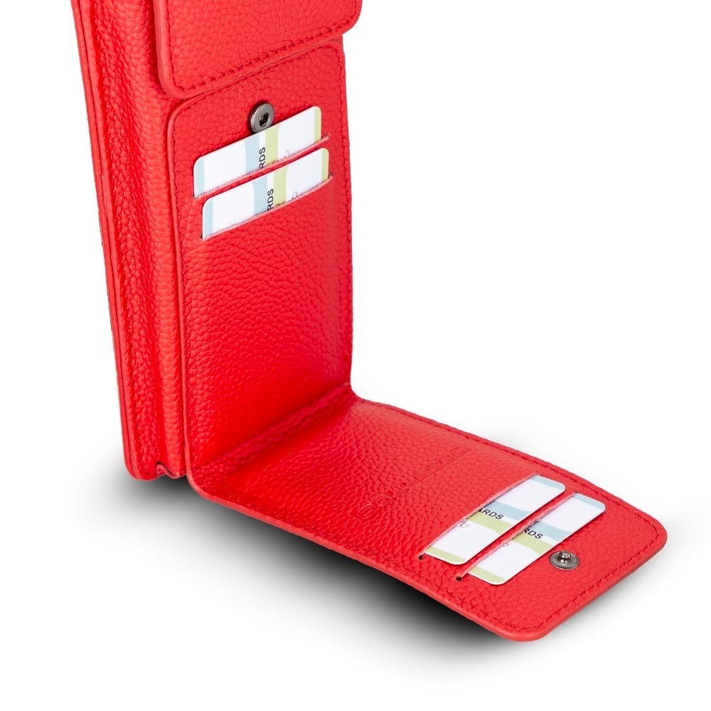 Bouletta Avjin Echtleder universal Handytasche mit Schulterriemen bis 6.7" - Rot