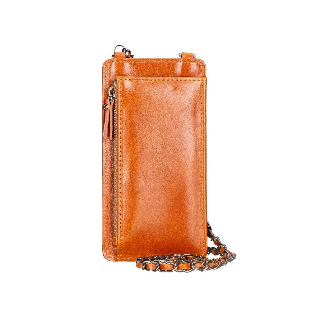 Bouletta Avjin Echtleder universal Handytasche mit Schulterriemen bis 6.7" - Tan