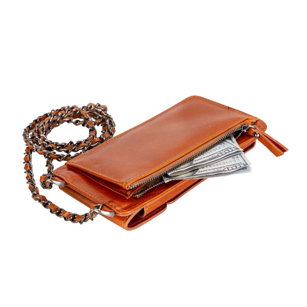 Bouletta Avjin Echtleder universal Handytasche mit Schulterriemen bis 6.7" - Tan