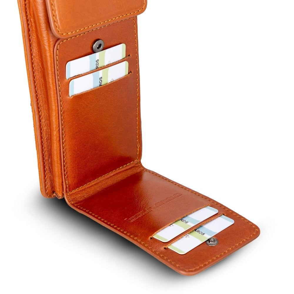 Bouletta Avjin Echtleder universal Handytasche mit Schulterriemen bis 6.7" - Tan