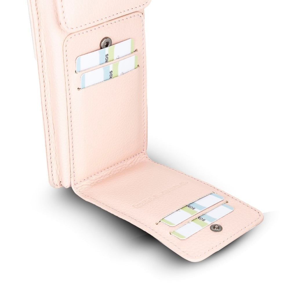 Bouletta Avjin Echtleder universal Handytasche mit Schulterriemen bis 6.7" - Hellpink
