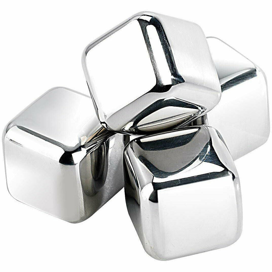 Eiswürfel aus Edelstahl, Ice Cubes, Metall-Look Auf Wunsch mit Gravur Gold