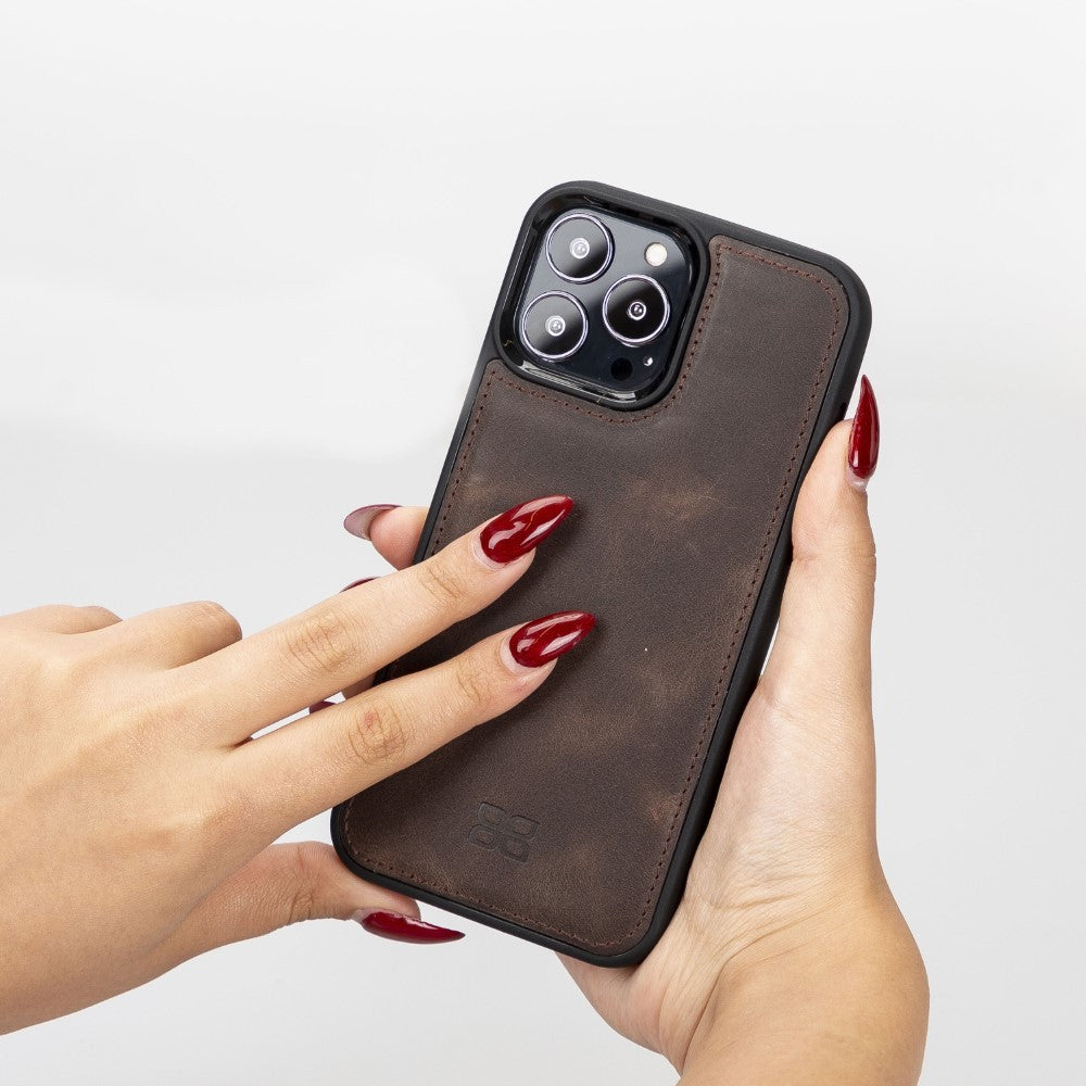Bouletta Flex Cover Back Leder Case mit Kartenfach für iPhone 13 Pro Max 6.7 - braun