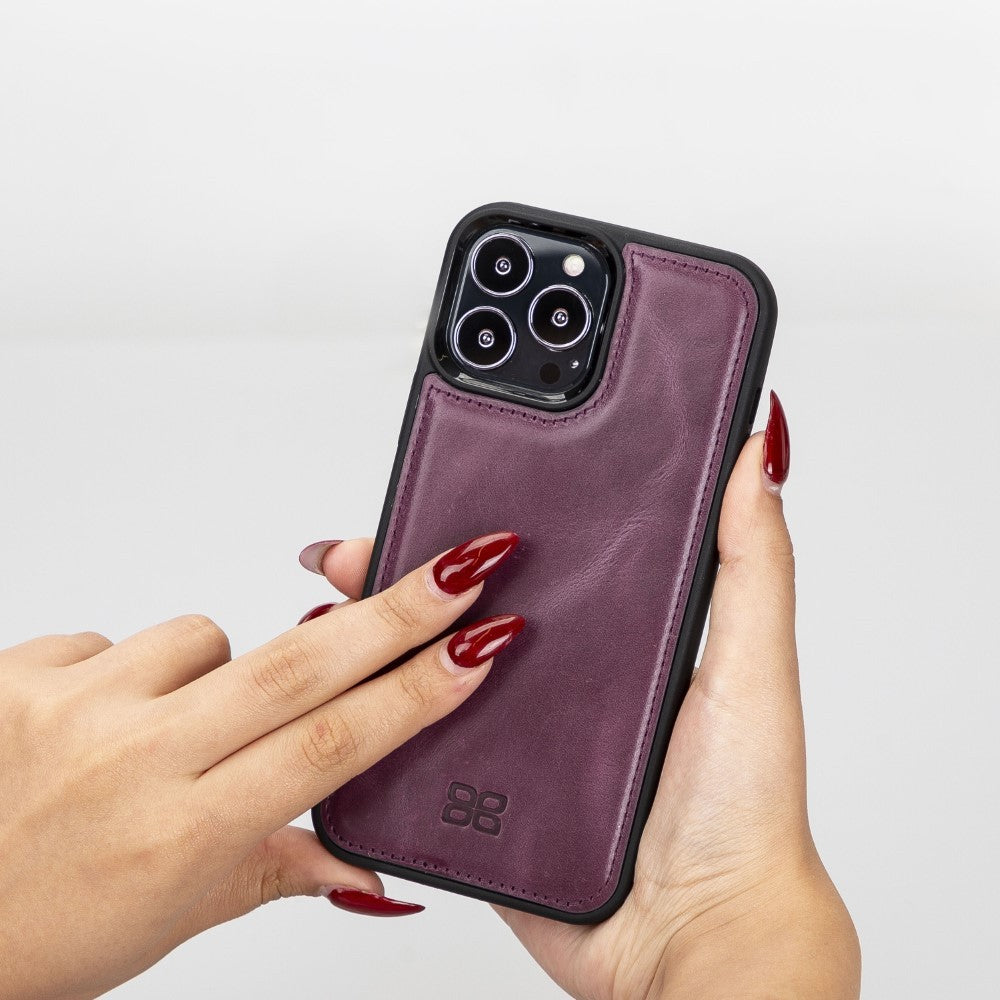 Bouletta Flex Cover Back Leder Case mit Kartenfach für iPhone 13 Pro Max 6.7 - Lila