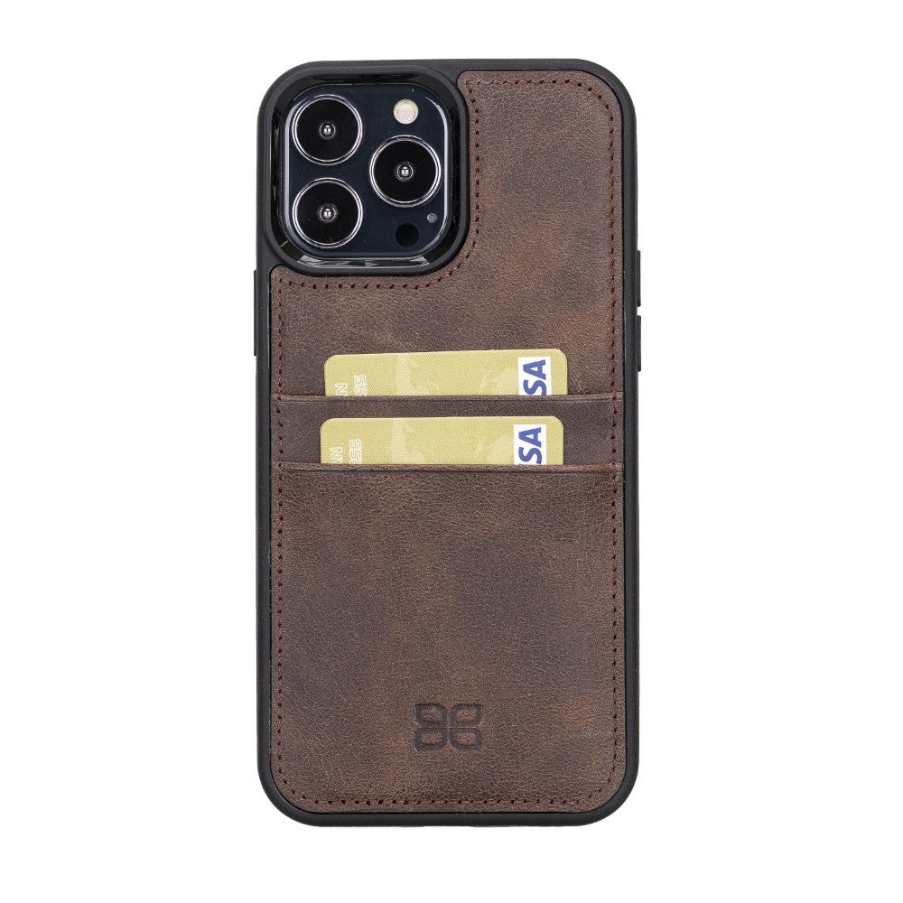 Bouletta Flex Cover Back Leder Case mit Kartenfach für iPhone 13 Pro Max 6.7 - Braun