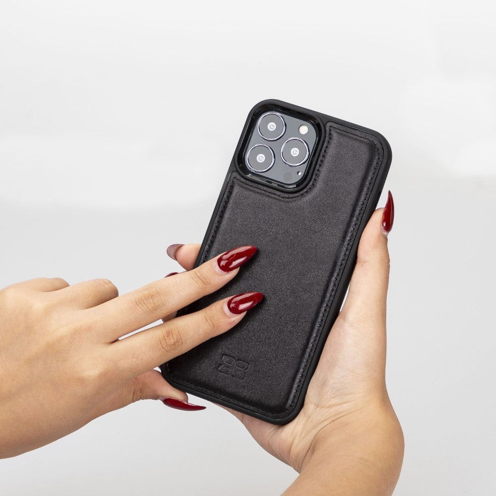 Bouletta Flex Cover Back Leder Case für iPhone 13 Pro Max 6.7 - Schwarz