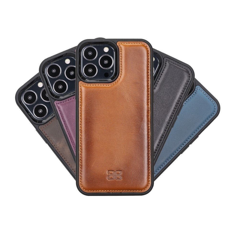 Bouletta Flex Cover Back Leder Case für iPhone 13 Pro Max 6.7 - Tan