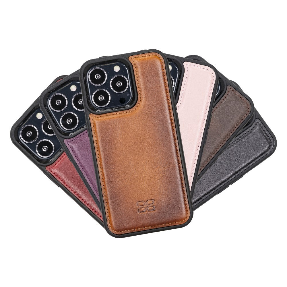 Bouletta Flex Cover Back Leder Case für iPhone 13 Pro - Schwarz