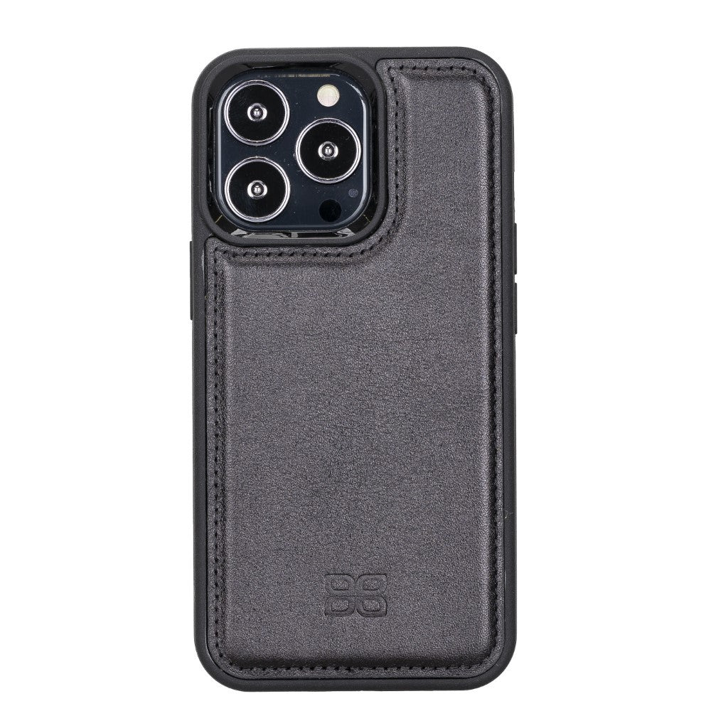 Bouletta Flex Cover Back Leder Case für iPhone 13 Pro - Schwarz