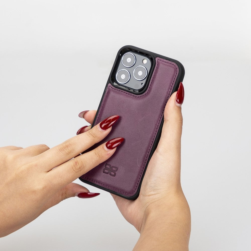 Bouletta Flex Cover Back Leder Case für iPhone 13 Pro - Lila