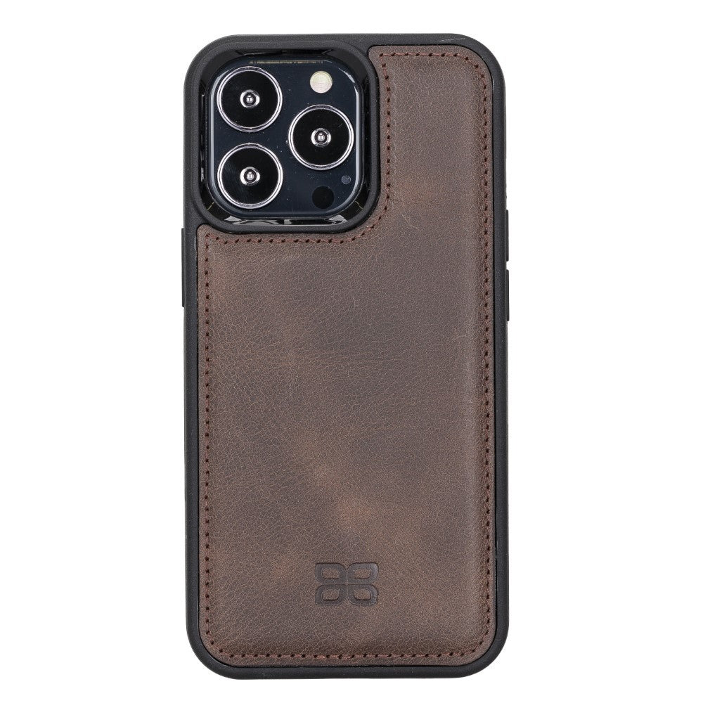 Bouletta Flex Cover Back Leder Case für iPhone 13 Pro - Braun