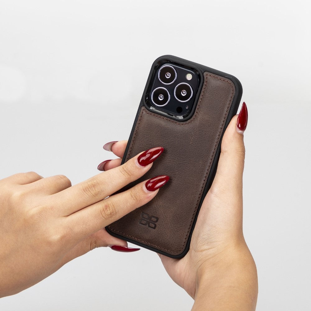 Bouletta Flex Cover Back Leder Case für iPhone 13 Pro - Braun