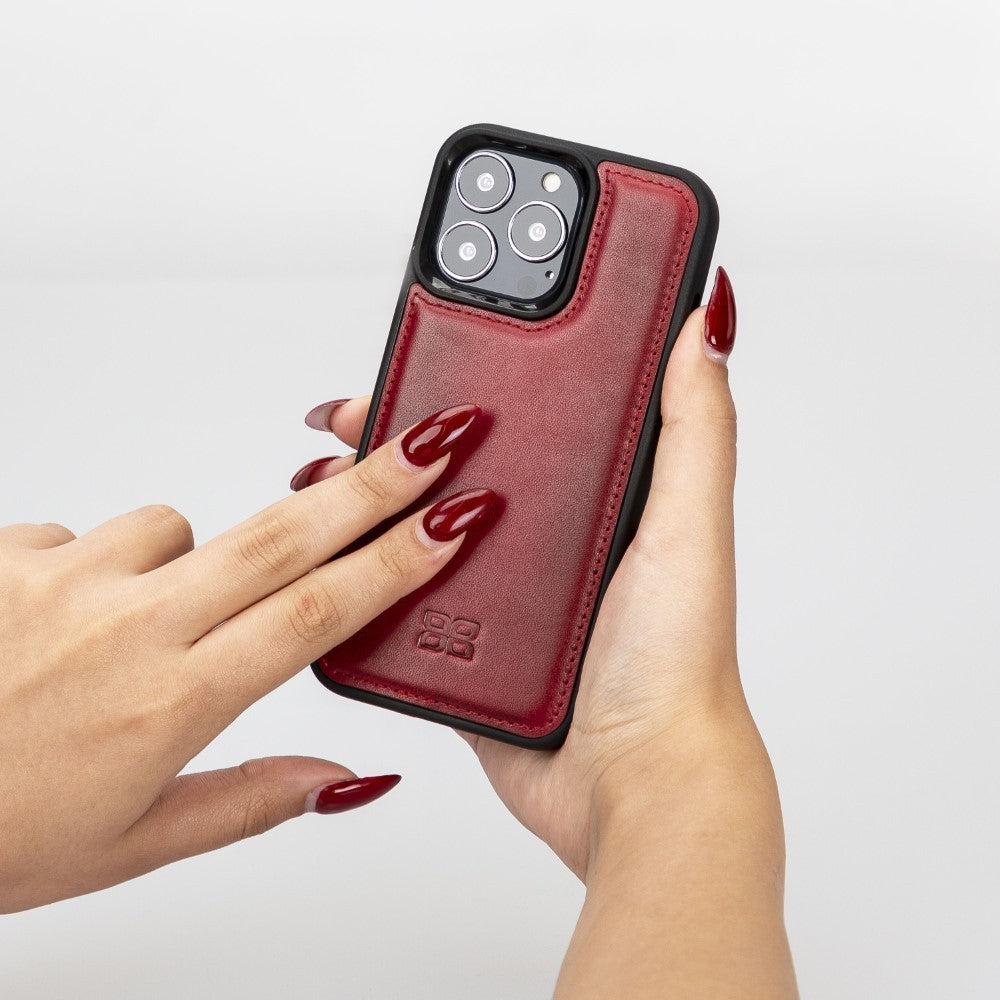 Bouletta Flex Cover Back Leder Case für iPhone 13 Pro - Rot
